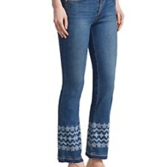 Derek Lam 10 Crosby Jane Embroidered Ankle Jeans 28 - Picture 4 of 16